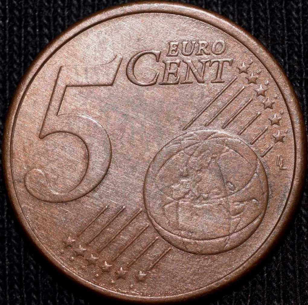 Bronze 5 Euro Cents of France (AD 2011) with feminine Marianne