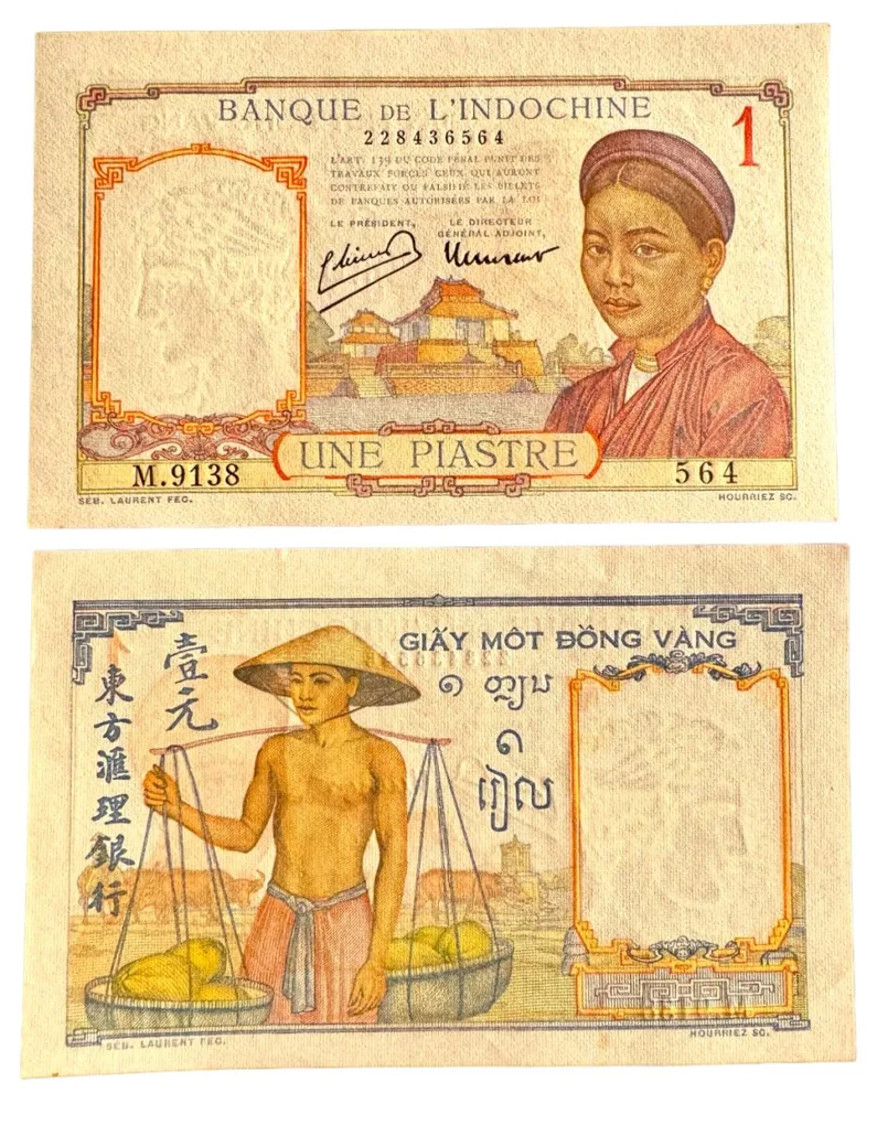 Rs 1 Note Une Piastres La IndoChine Issue UNC Unique and Very Rare