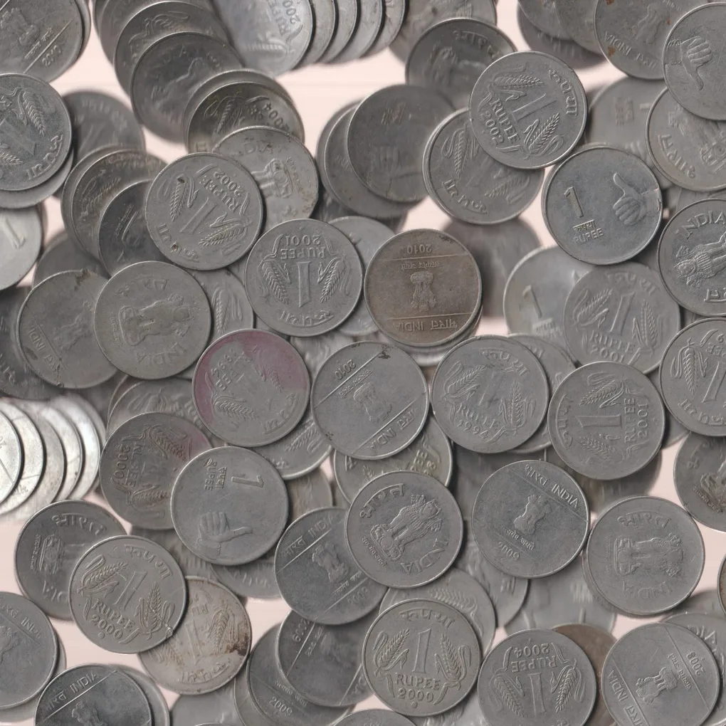 50 Coins Lot of 1 Rupee Different Date Mix Collection of Republic India Coins Mix Randomly 50 Coins Given