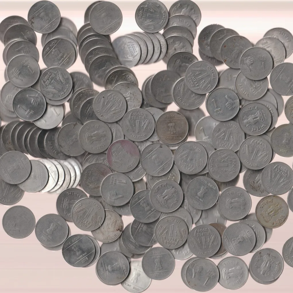 50 Coins Lot of 1 Rupee Different Date Mix Collection of Republic India Coins Mix Randomly 50 Coins Given