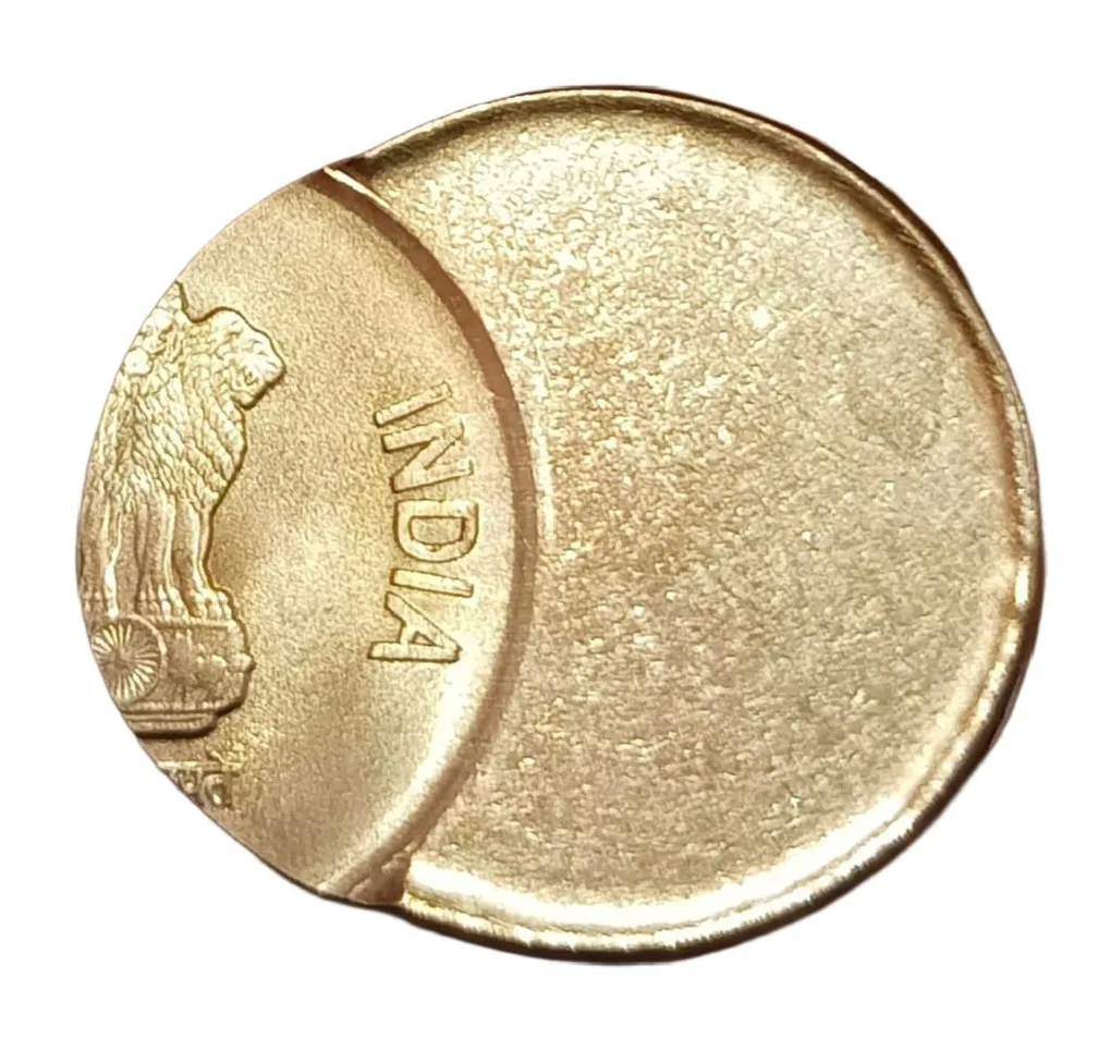 5 Rupees New Year 2020 Major Off Centre Error UNC Grade.