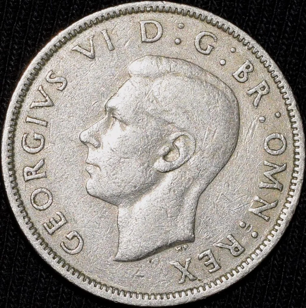 Copper-Nickel 2 Shillings of George VI (AD 1947) from Great Brittain Lion above Crown