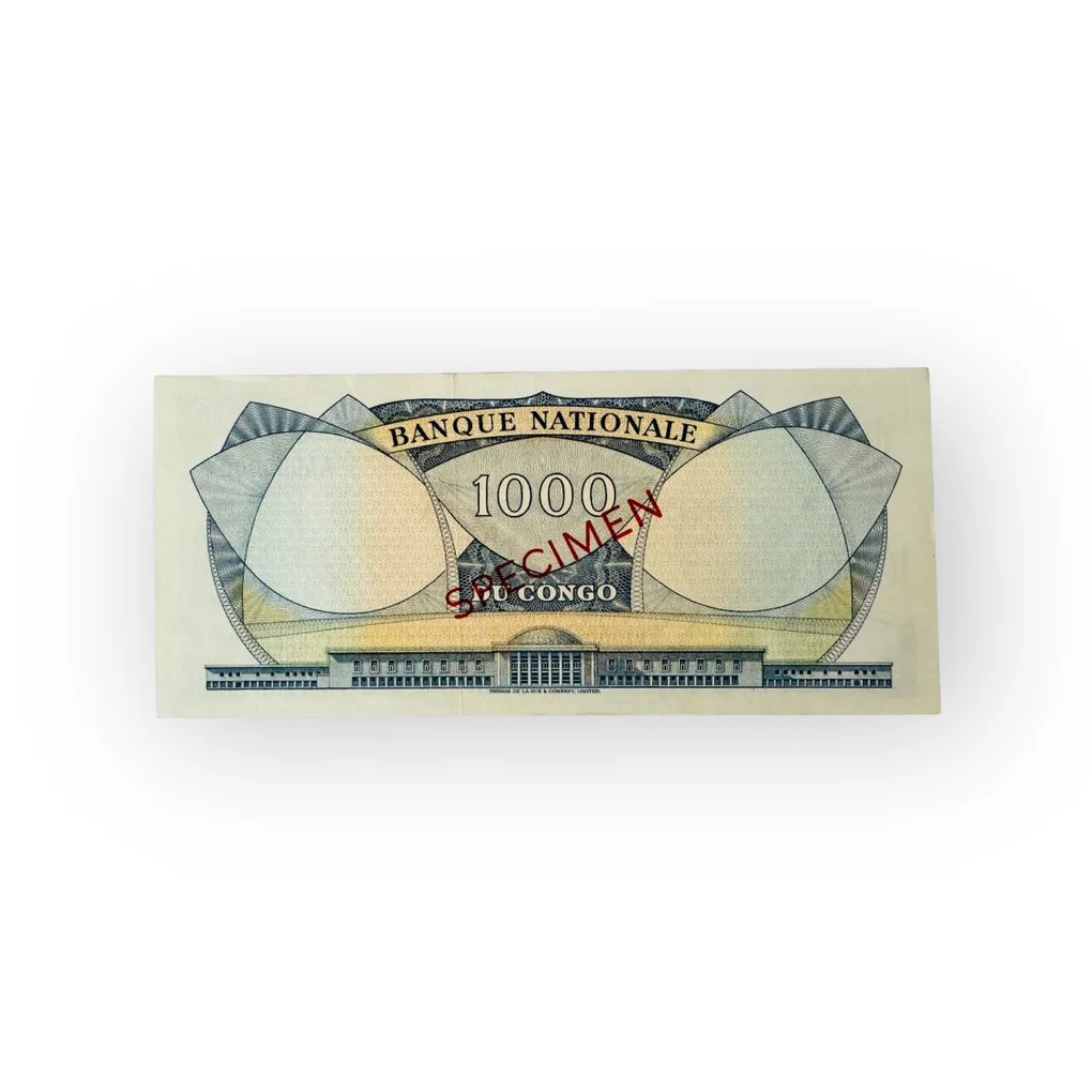 Banque Nationale 1000 Specimen Du Congo 1000 Mile Francs