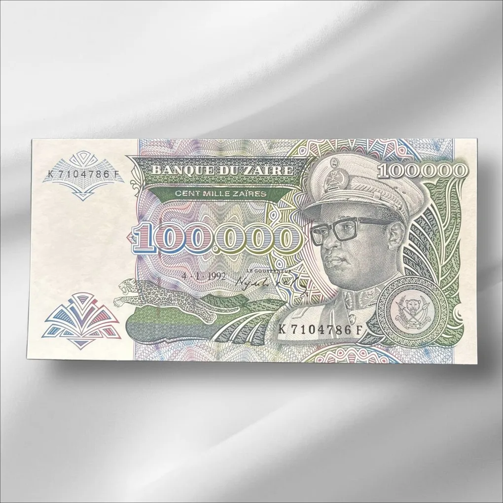 Zaire 100000 Bank note ending 786 Collectable Series Unique and Rare