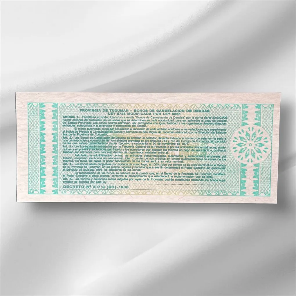 Argentina 1 Austral GemUnC Bank note ending 786 Collectable Series Unique and Rare