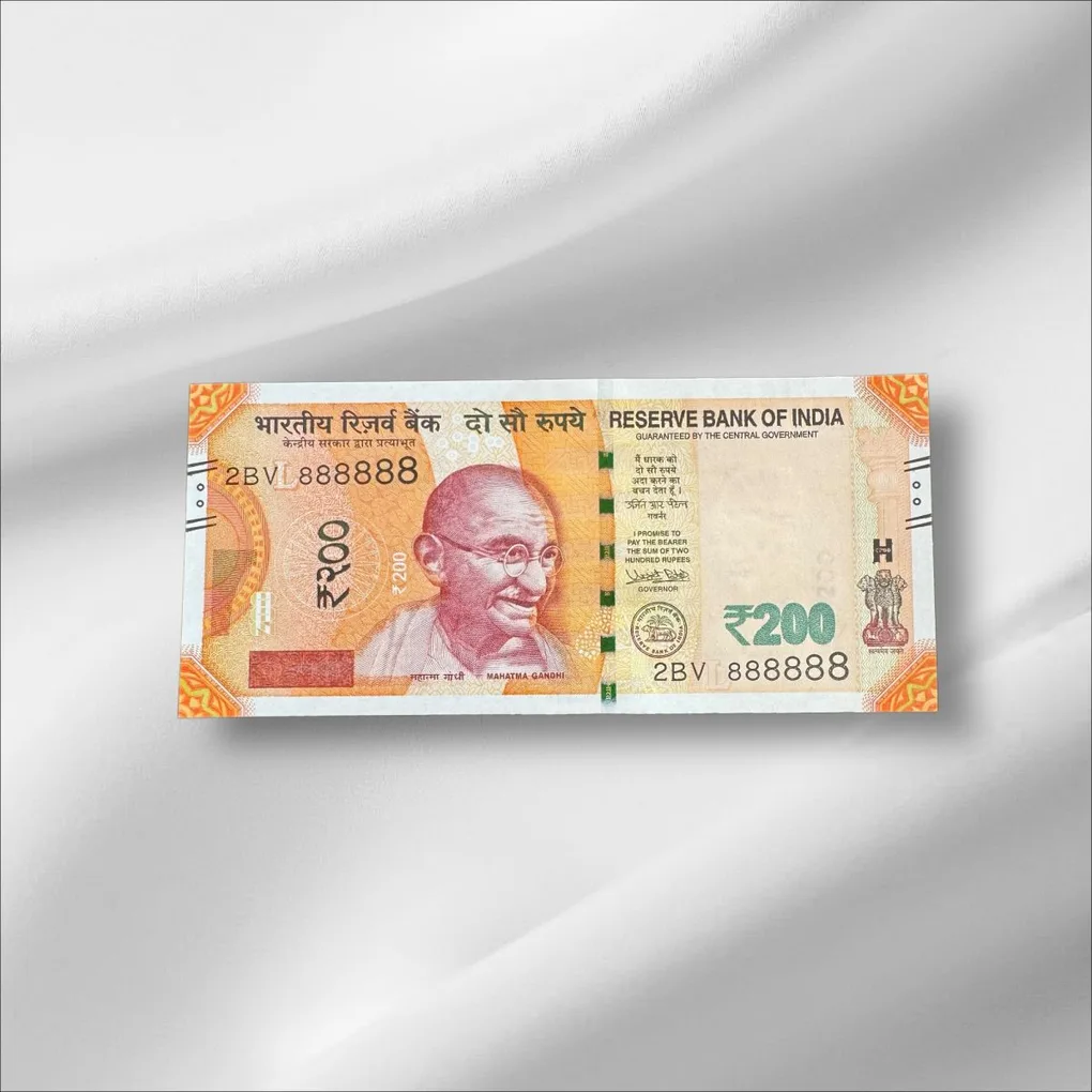 Rs 200 L 2018 Issue Solid Number 888888 Extremely Rare Gem UNC Unique and Rare