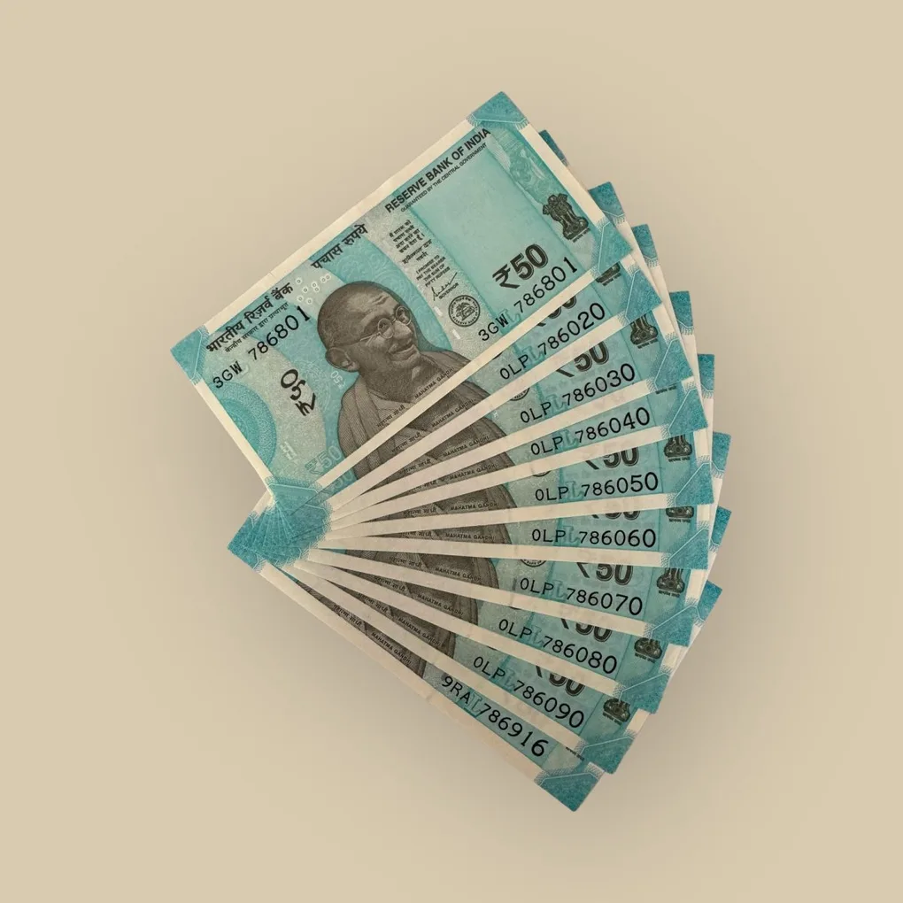 Rs 50 India Banknote Holy Solid Number Starting 786 Note 10 Sets Gem Unc Unique and Rare