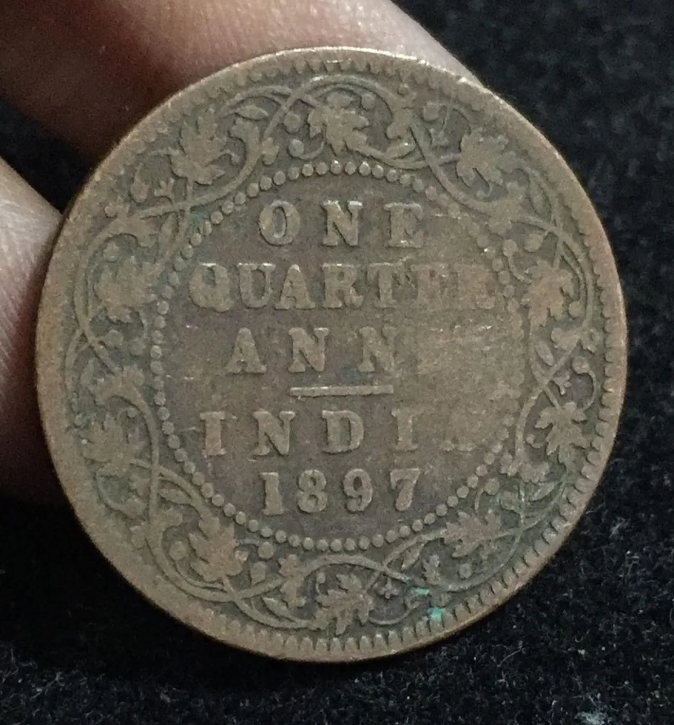 1897 India - British ¼ Anna - Victoria "Victoria Empress" coin Lowest price #A-156