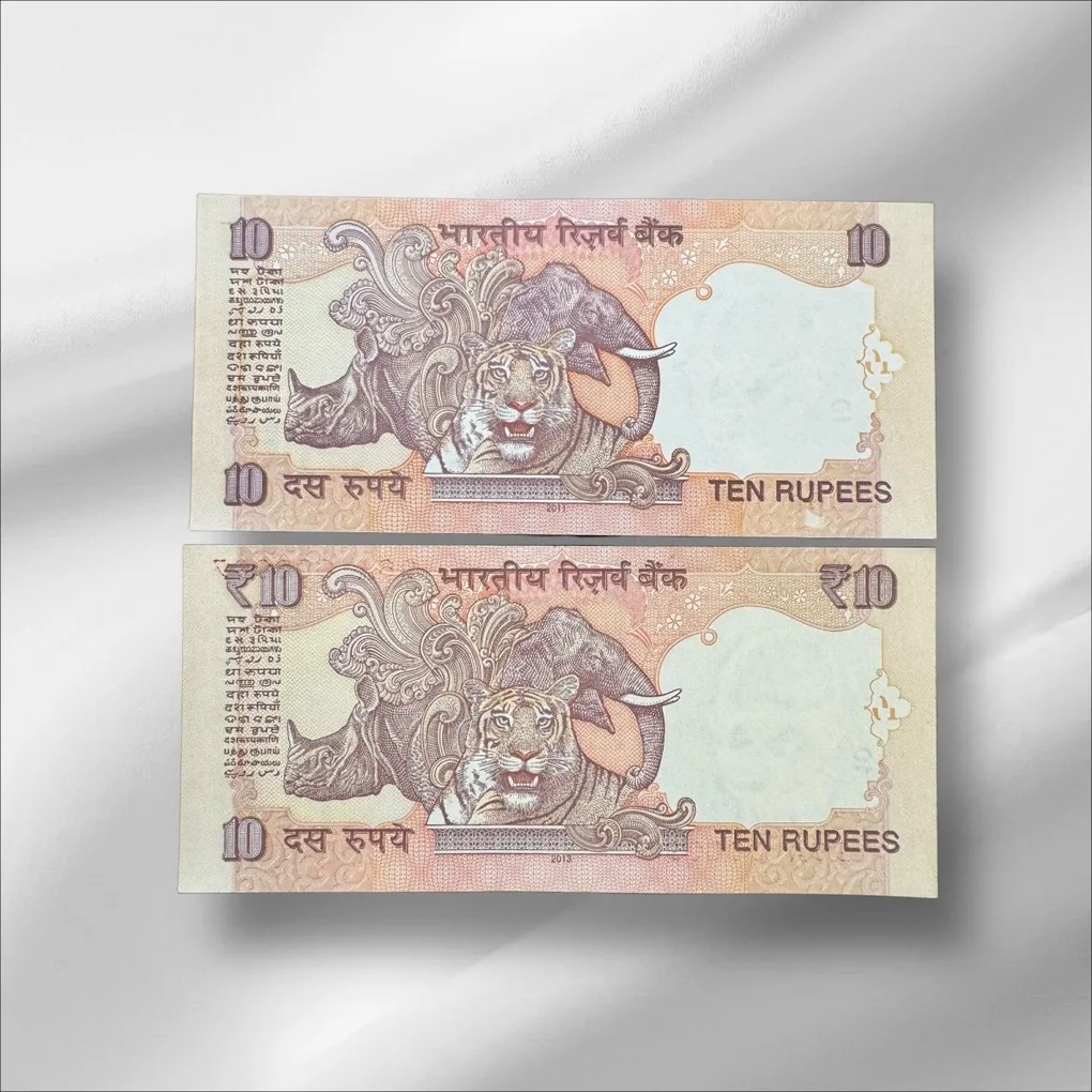 Rs 10/- Fancy Number Twin Set Issue 96A 000096 Gem UNC Unique and Rare