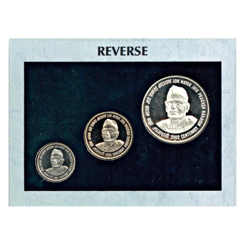 Loknayak Jayaprakash Narayan (Proof 3 coin Set) Mumbai MiNT
