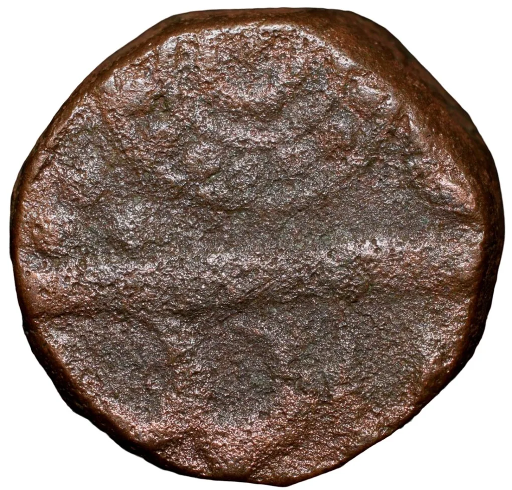 Copper Coin of Ratlam State 'Raej' Issue(1800 AD) with Floral Bud Ty.132