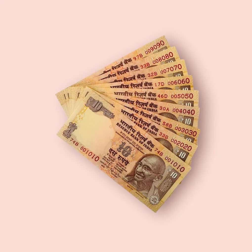 Rs 10 India banknote Semi Fancy set 001010 to 009090 GEM UNC Unique Set Telescope Issue
