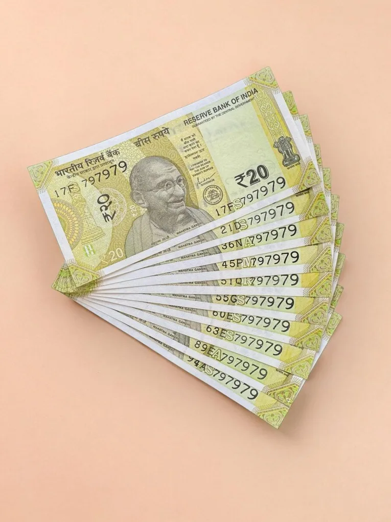 Rs 20 India Banknote Triple Number 10 Note Set Number 797979 Gem Unc Very Unique and Rare