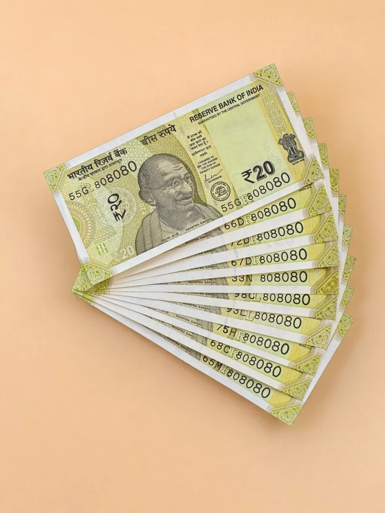 Rs 20 India Banknote Triple Number 10 Note Set Number 808080 Gem Unc Very Unique and Rare