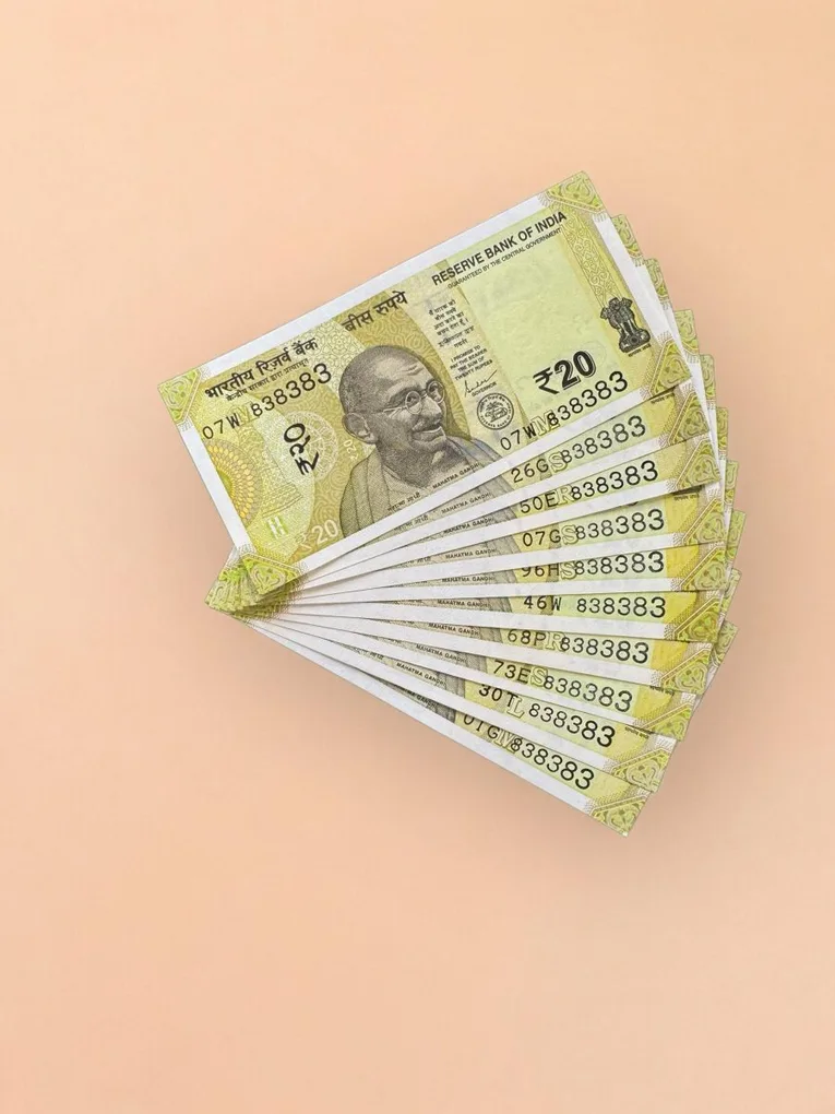 Rs 20 India Banknote Triple Number 10 Note Set Number 838383 Gem Unc Very Unique and Rare