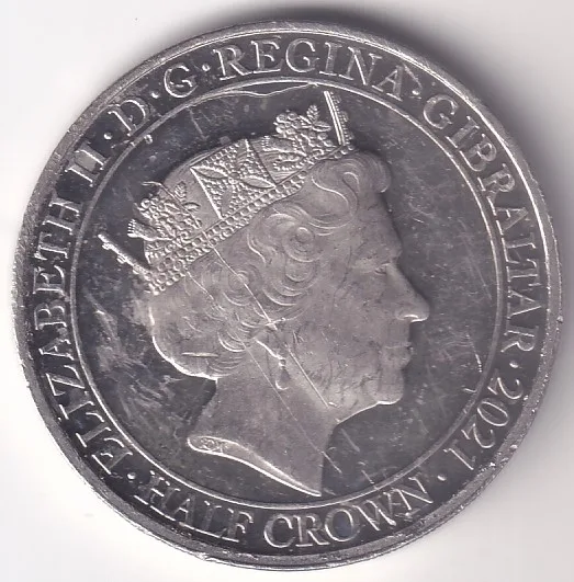 Gibraltar Half Crown Copper Nickel Coin #1