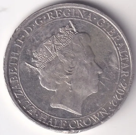 Gibraltar Half Crown Copper Nickel Coin #2