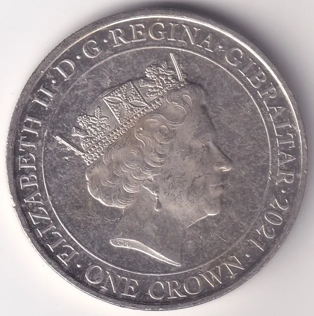 Gibraltar One Crown Copper Nickel Coin #2
