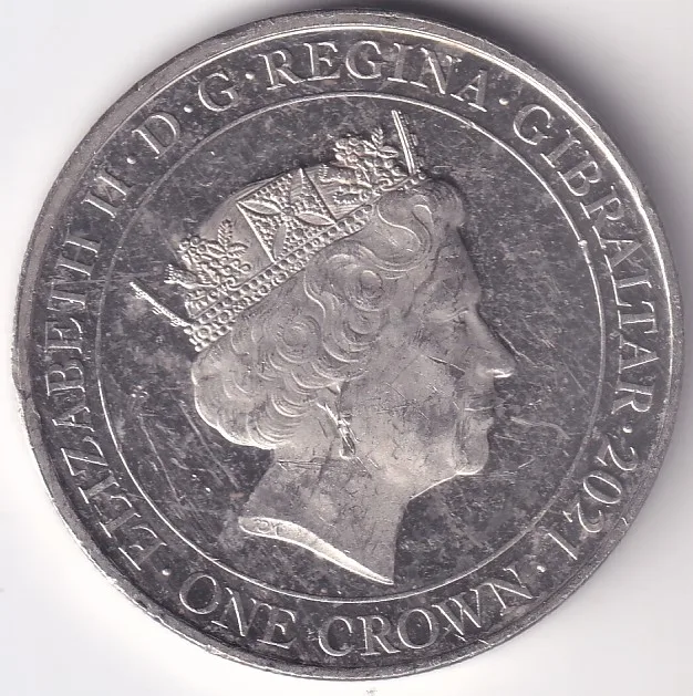 Gibraltar One Crown Copper Nickel Coin #4
