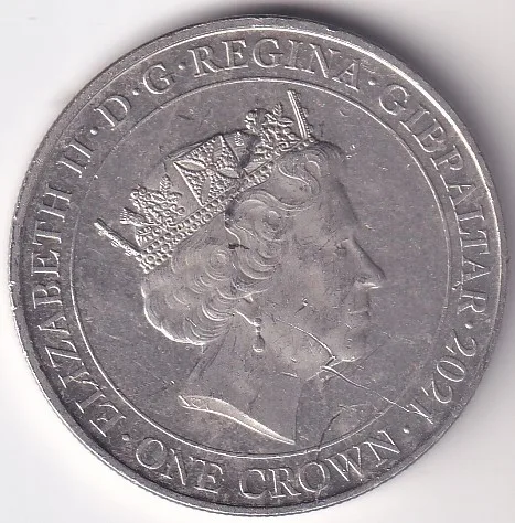 Gibraltar One Crown Copper Nickel Coin #8