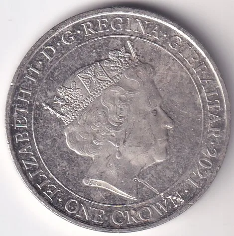 Gibraltar One Crown Copper Nickel Coin #9