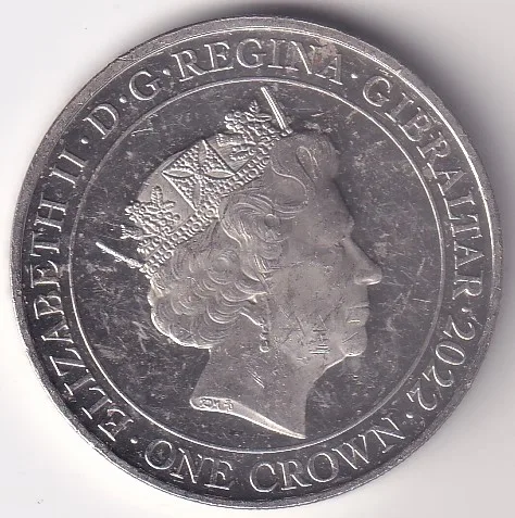 Gibraltar One Crown Copper Nickel Coin #11