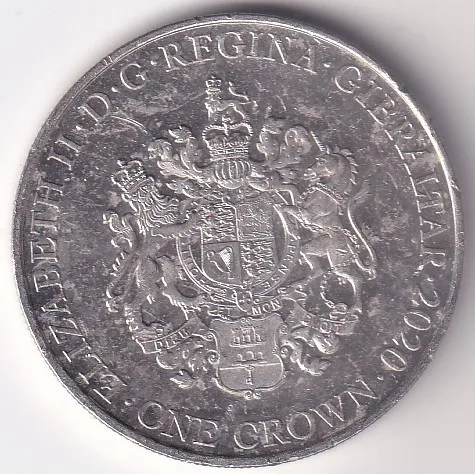 Gibraltar One Crown Copper Nickel Coin #13