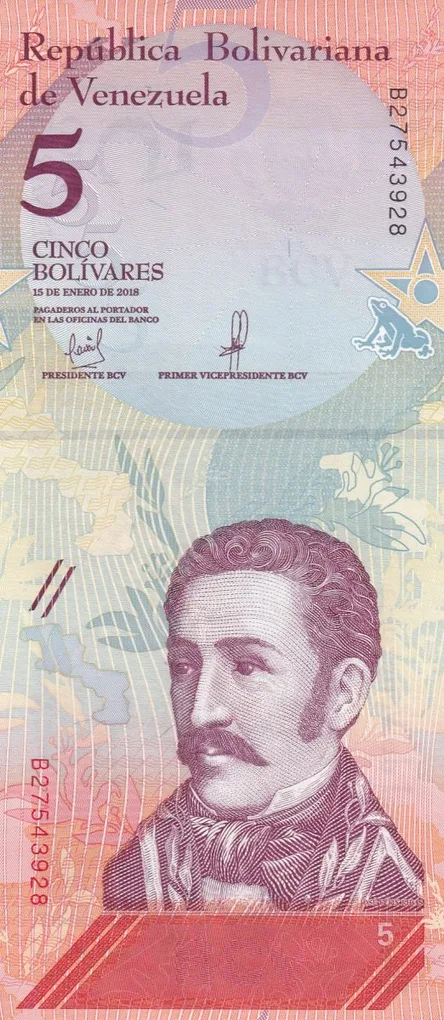 Venezuela 5 Bolívares GEM UNC Note
