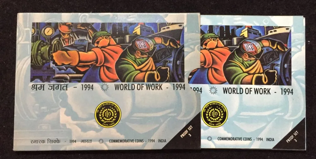 World of Work 1994 ( Proof 3 Coin Set) Mumbai mint Rare set