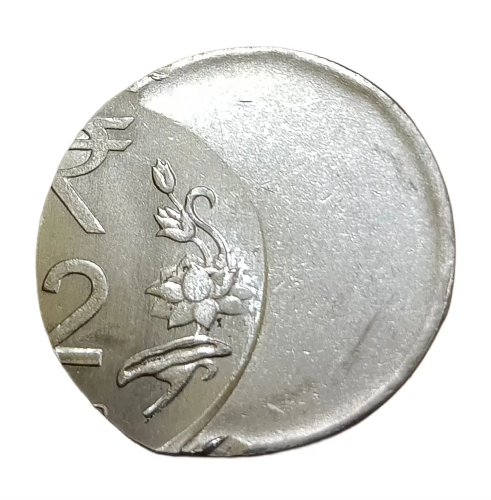 2 Rupees Fss Floral Issue Major Off Center Error High Collectable Grade.
