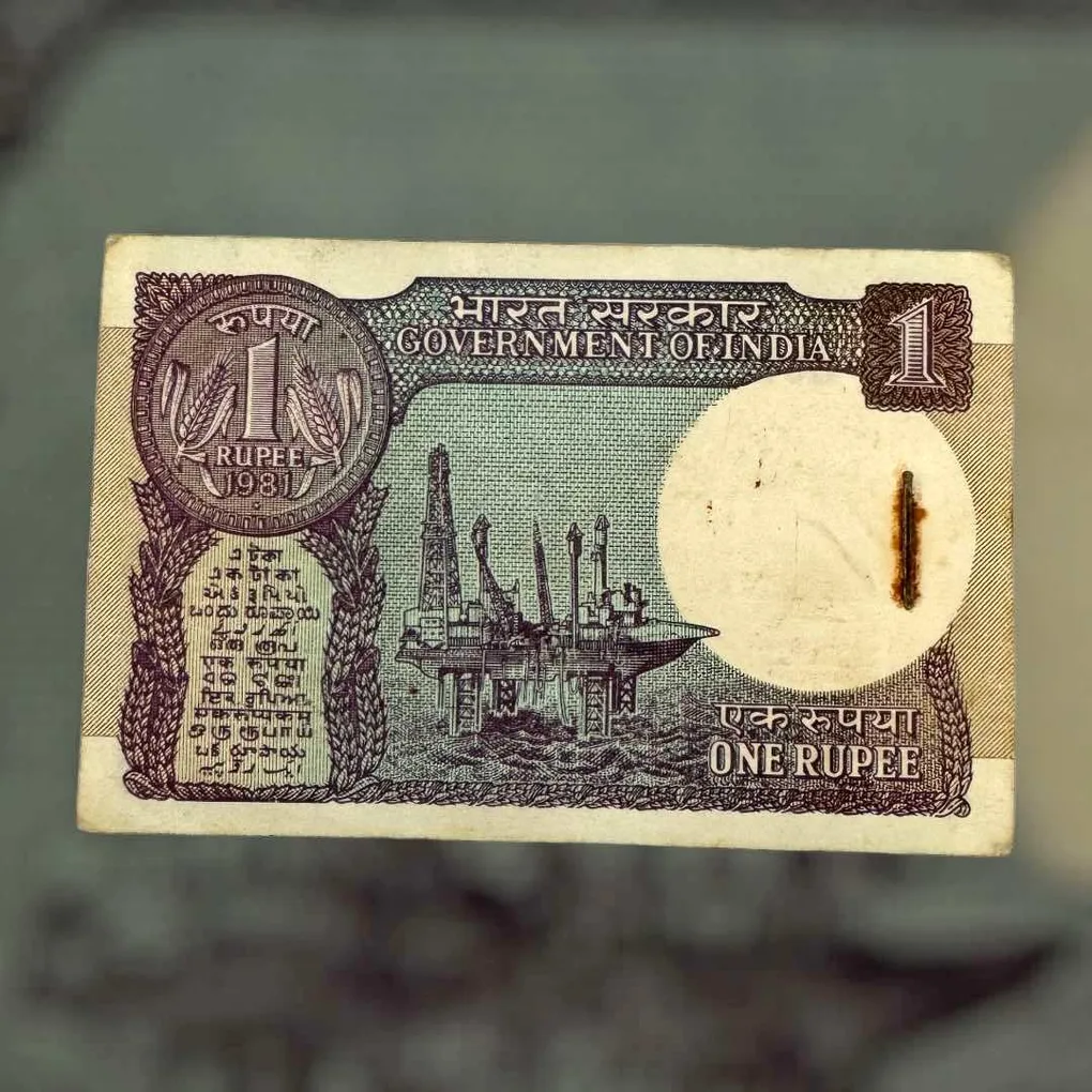 Re 1 India Banknote Serial Bundle Sined By N Narasingham 1981 Big Coin Issue with 786 Serial Inside Unique and Rare
