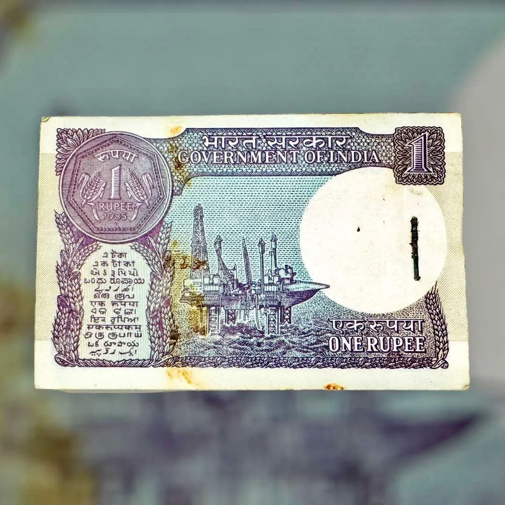 Re 1 India Banknote Serial Bundle Signed By S Venkataraman 1985 Small Coin Issue with 786 Serial Inside Unique and Rare