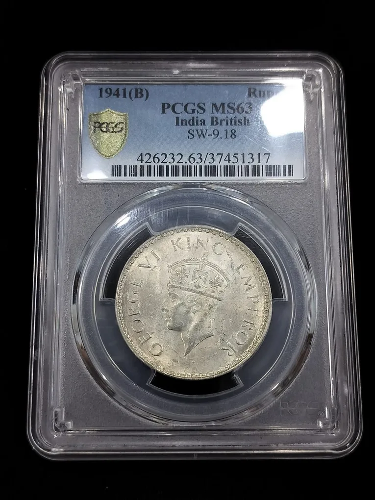 1 Rupee 1941 George VI King Emperor PCGS MS63