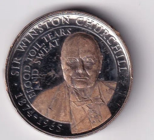 United Kingdom › Gibraltar 1 Crown 2020 - Elizabeth II Sir Winston Churchill; Blood, Toil, Tears and Sweat Commemorative issue (Weight 28.28 g) Rare Coin #0013