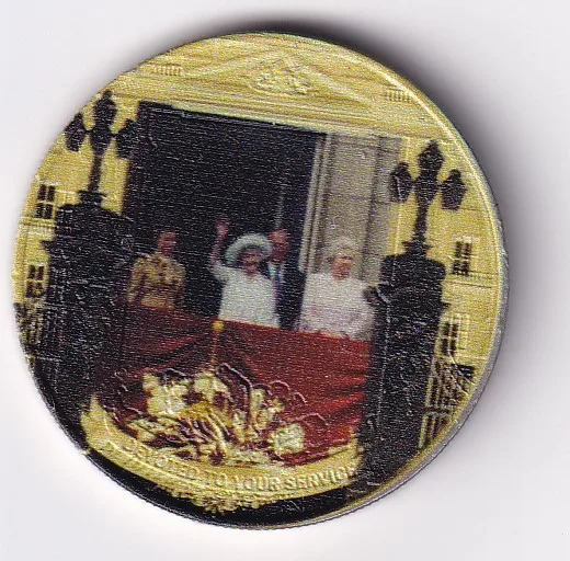United Kingdom, Gibraltar 1 Crown 2021- Ellizabeth II Commemorative issue Rare Coloured Coin #M-51