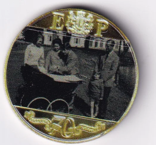 United Kingdom, Gibraltar 1 Crown 2021- Ellizabeth II Commemorative issue Rare Coloured Coin #M-52