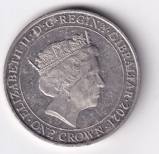 United Kingdom, Gibraltar 1 Crown 2021- Ellizabeth II Commemorative issue Rare Coloured Coin #M-53