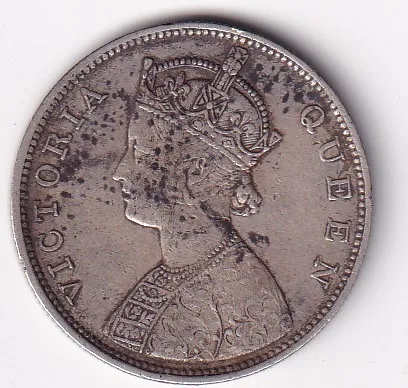 1862 British India Victoria Silver One Rupees ( 3 DOT) High Detailing Rare Coin #2323