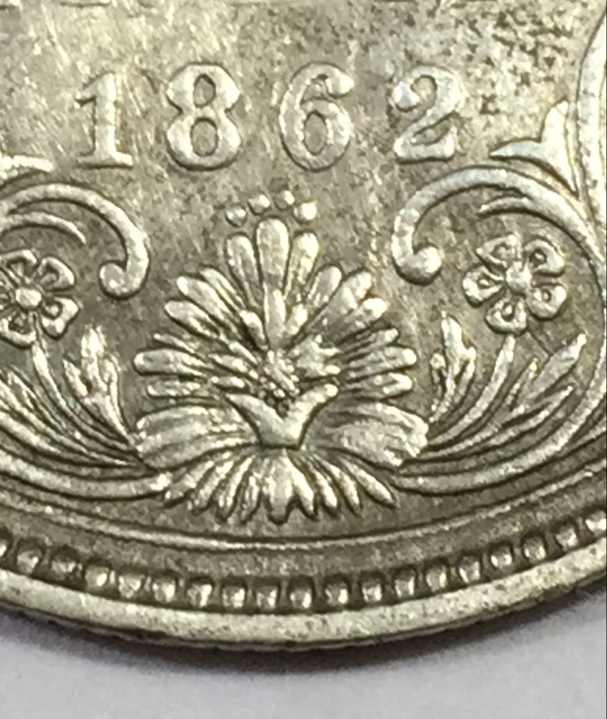 1862 British India Victoria Silver One Rupees ( 4 DOT) High Detailing Rare Coin #2626