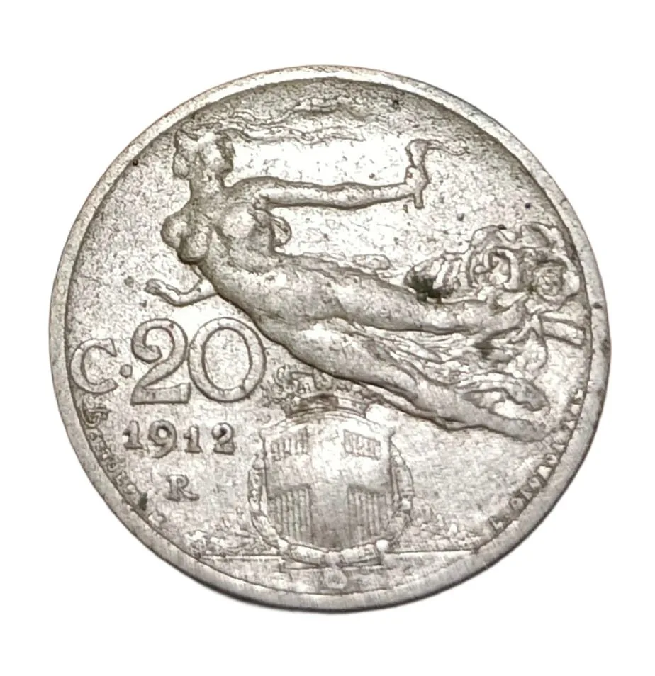 Italy Nickel 20 Centesimi Year 1912 High Collectable Grade.