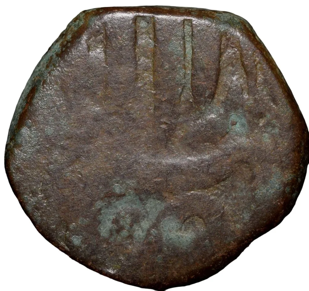 Copper Falus of Abu-l hasan Qutb Shah(AD 1672-87) of Golkonda Sultanate Type Q75 Rare