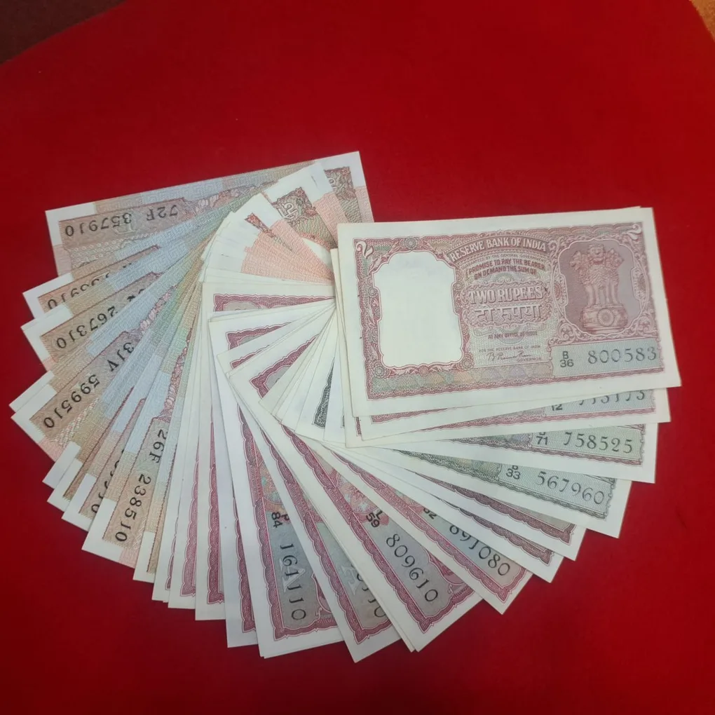 2 Rupee Signature Set B-2 to B-36 GEM UNC Condition