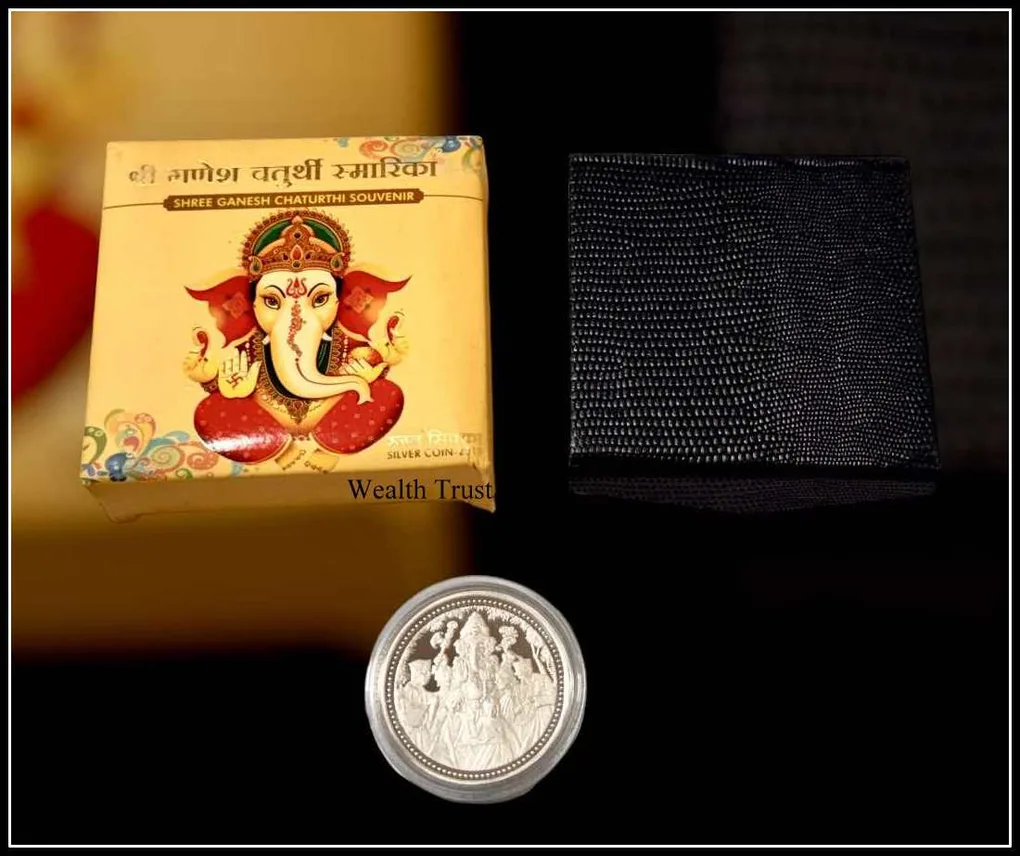 40Gm Ganesh Chaturthi Pure Silver Limited Issue 2019 Strike Issued By India Government Mint Mumbai