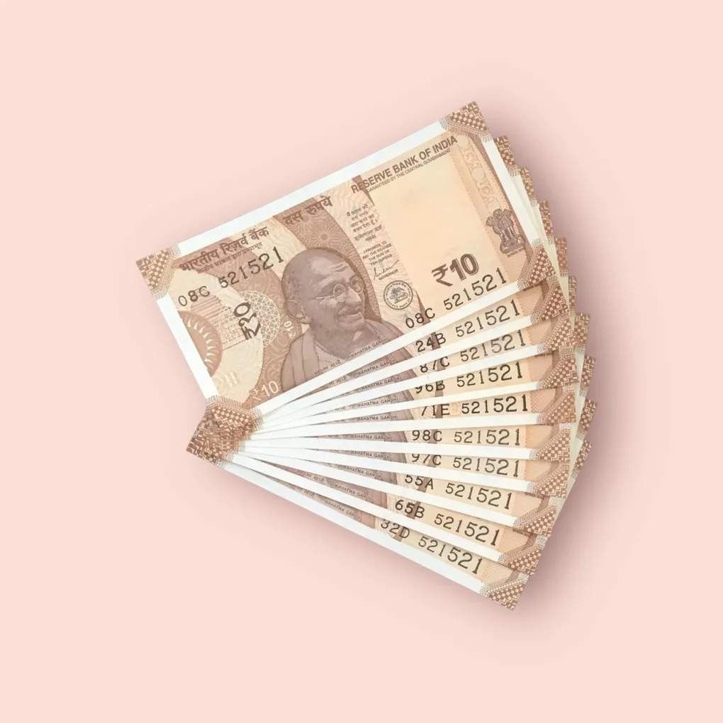 Rs 10 India Banknote Double Repeater Semi Solid Set 521521 Gem Unc Unique and Rare