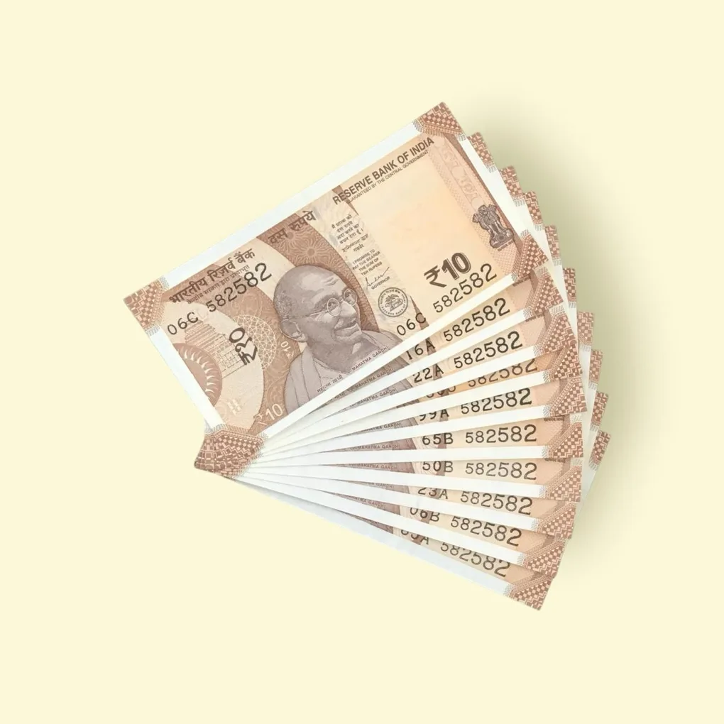 Rs 10 India Banknote Double Repeater Semi Solid Set 582582 Gem Unc Unique and Ra