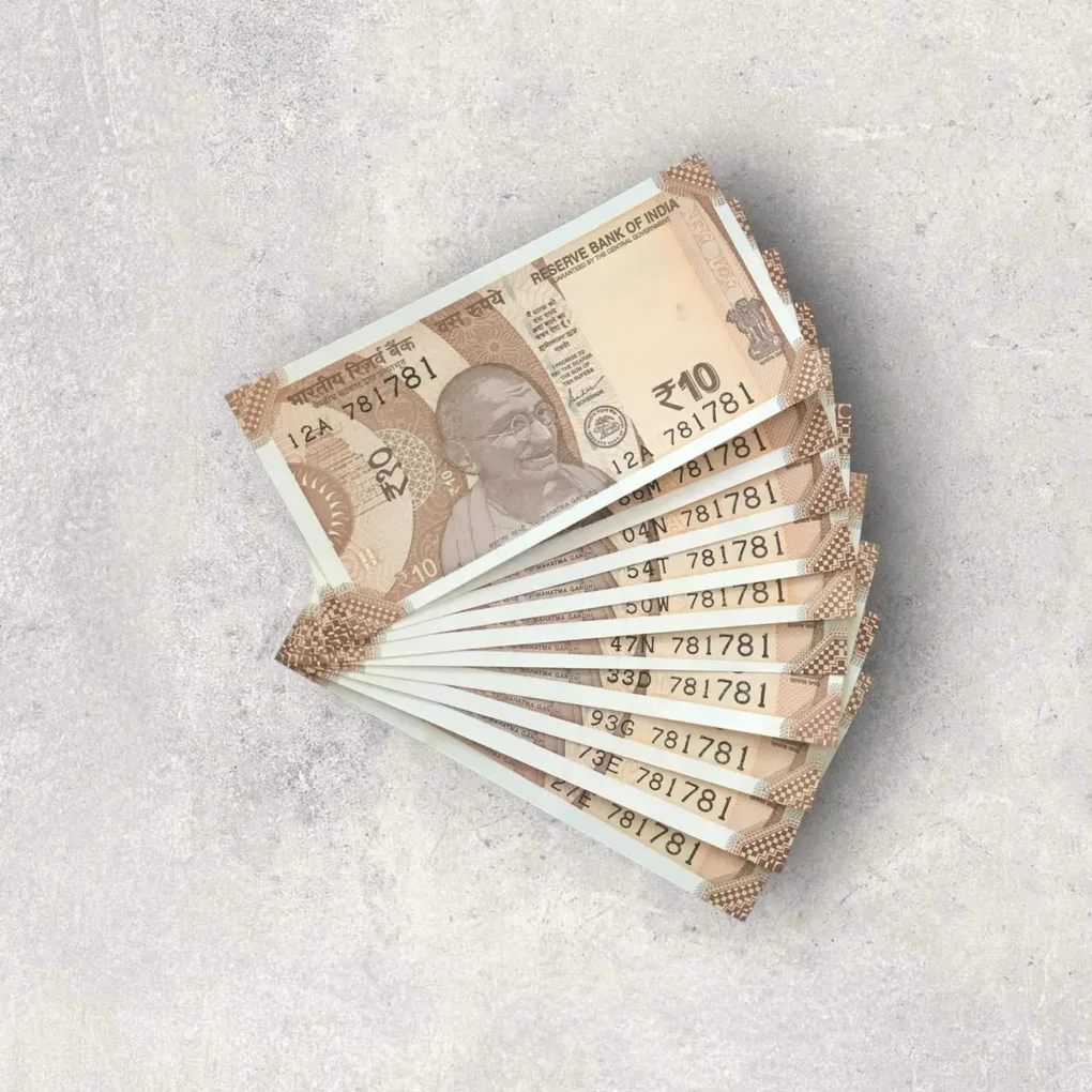 Rs 10 India Banknote Same Number 781781 Repeater 10 note Set Latest Issue Unique and Rare