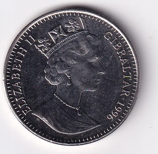 United Kingdom ›Gibraltar 1 Crown 1996 - Elizabeth II Mefusot Yehuda Synagoguet rare commemorative GEM UNC Coin #M-83