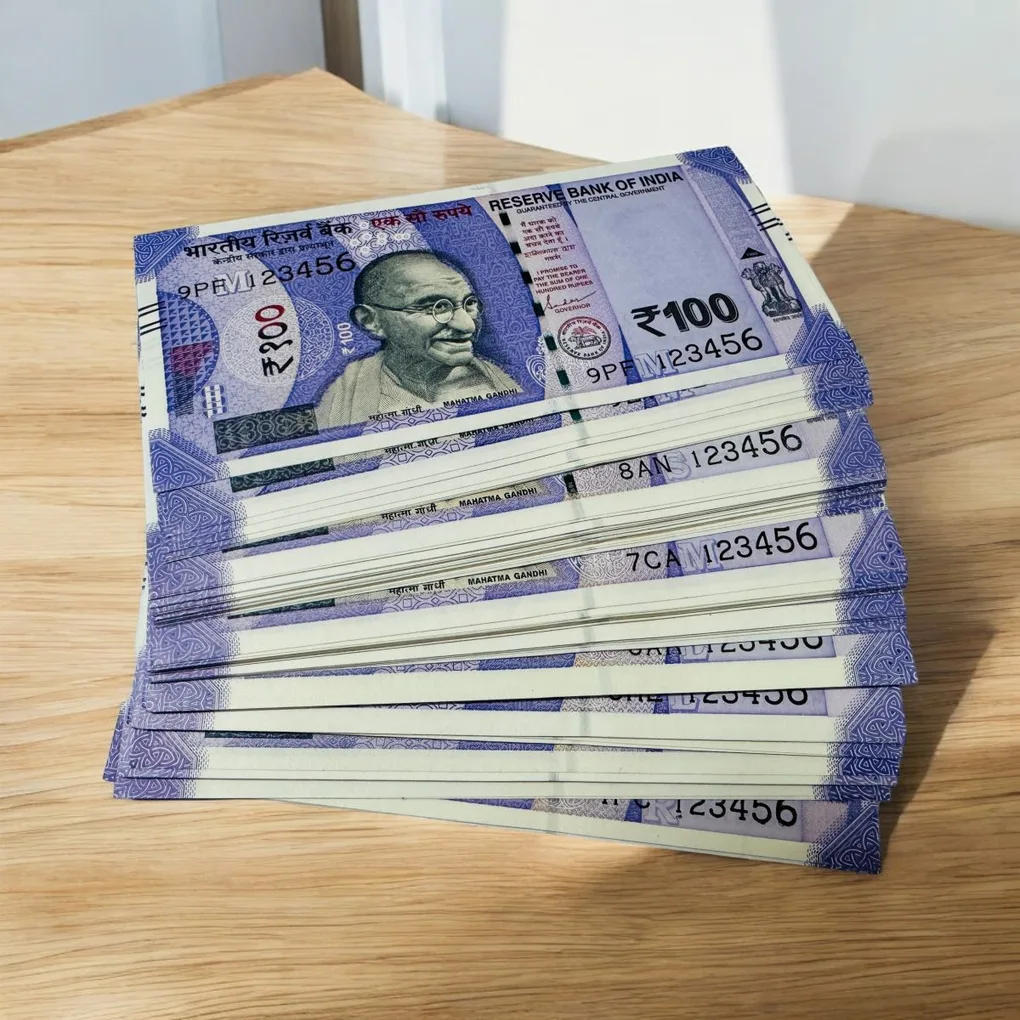 Rs 100 India Banknote Solid Running Fancy Ladder 123456 Number 100 Notes Lot Unique and Rare