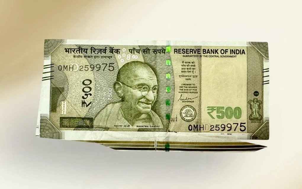 Rs 500/- India Banknote Extra Paper Error Unique and Rare