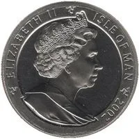 United Kingdom, Isle of Man 1 Crown 2002 - Elizabeth II Year of the Horse Commemorative issue rare Lowest Price Coin With Capsule #M-155